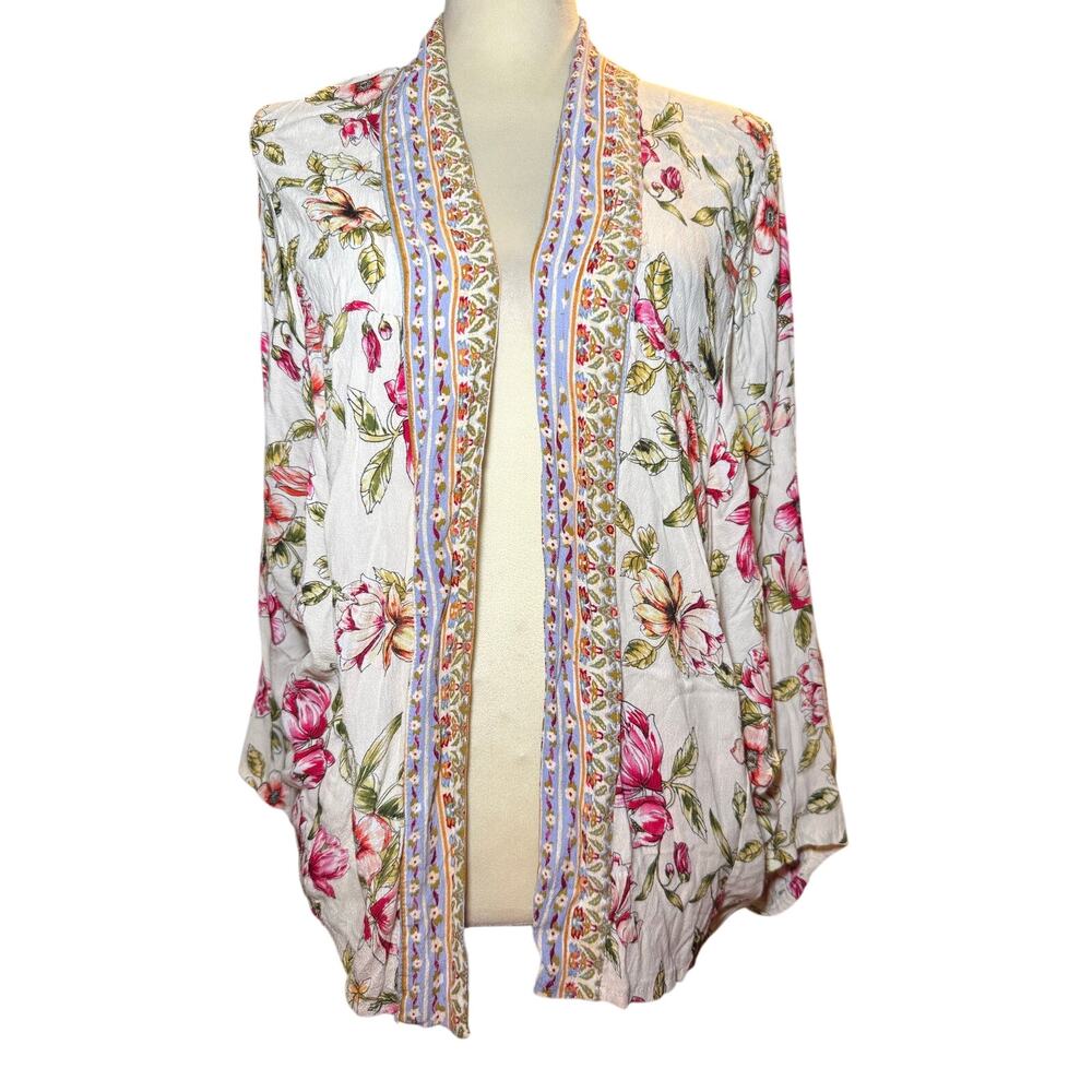 Akemi + Kin Anthropologie Floral Open Front Kimono, Women's One Size